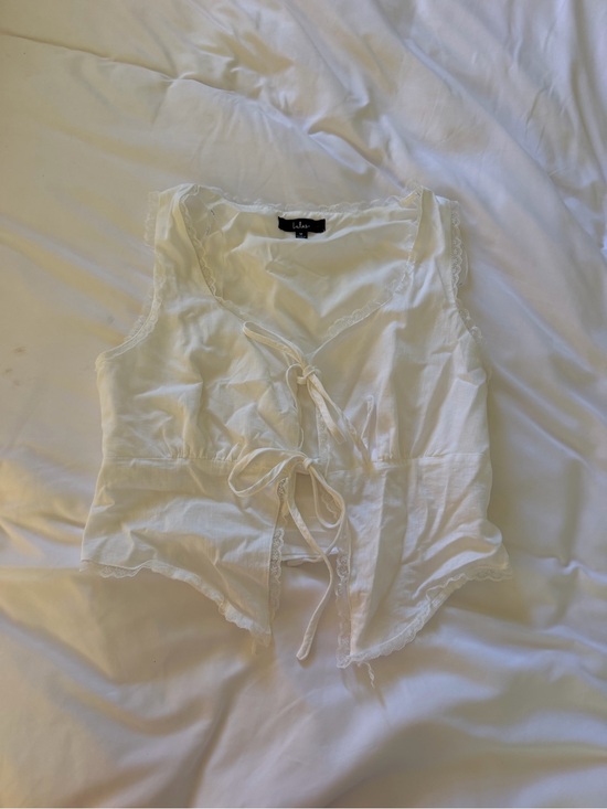 Lulus Tops - Lulus Tie Front White Shirt